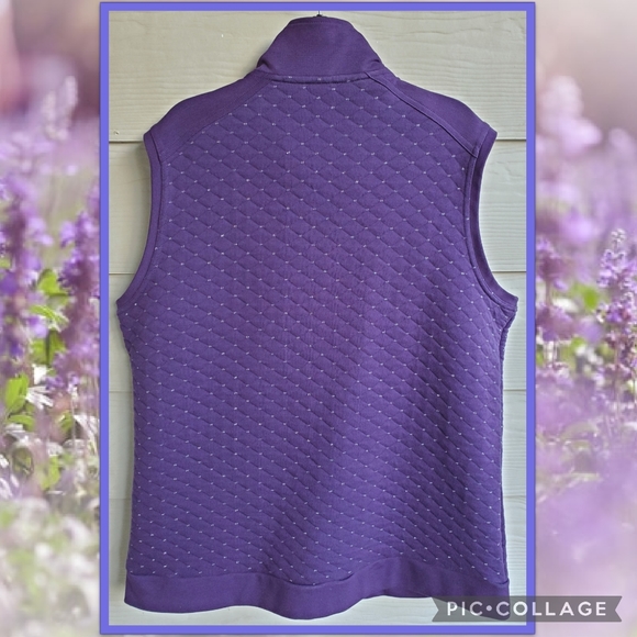 ALLISON DALEY Metallic Speckled Quilted Zip-up Cool Weather Vest - Picture 10 of 10